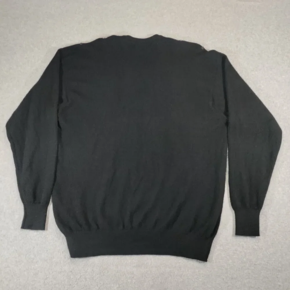 Maus & Hoffman Sweater Mens XL Black Argyle V-Nech Cashmere Pullover Scotland - Picture 2 of 6
